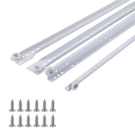 SOUTH MAIN HARDWARE 16 in. White Coated Steel Euro Bottom Mount Drawer Slides SLIDE-R-16